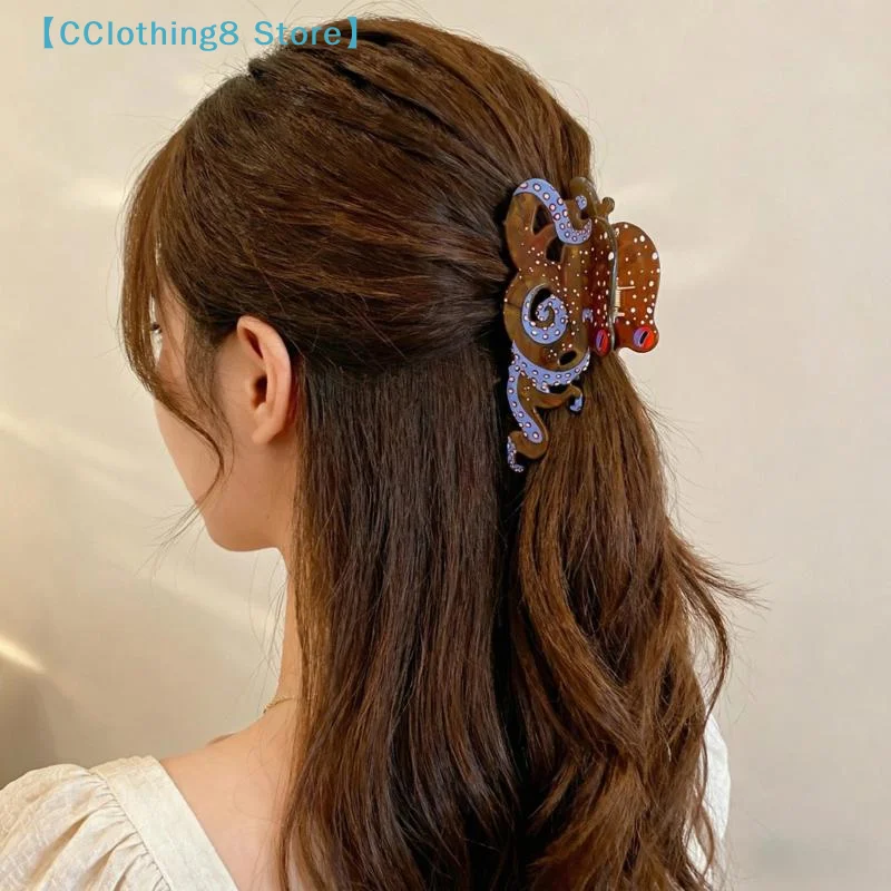 1 Stück Lustige Meerestier-Haarspange Kreatives Design Haarklammer Personalisierte Gewebte Haarspange Neue Oktopus-Hai-Klammer【AliS8】