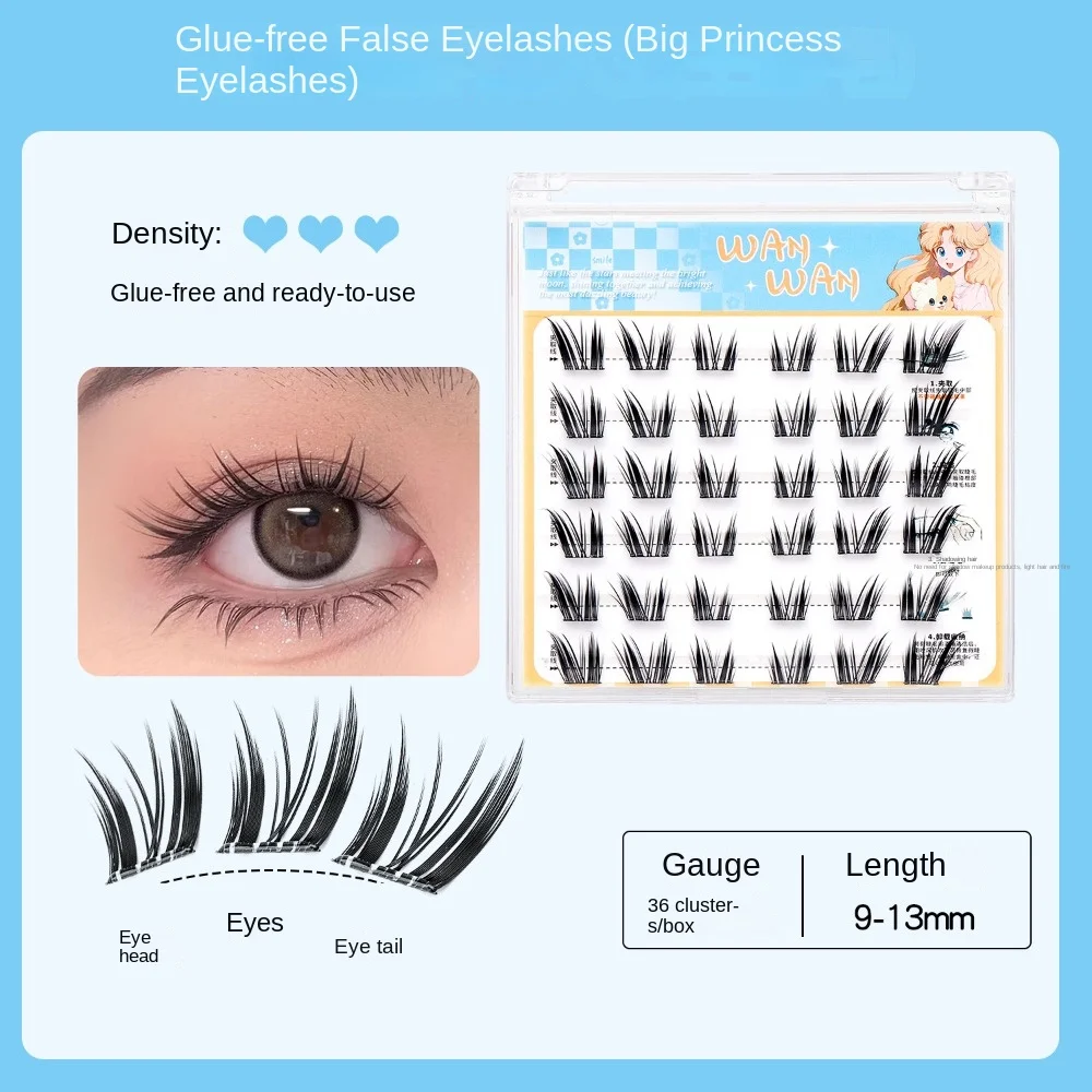 Sweet Self-adhesive Lash Clusters DIY Makeup Glue Free Fake Lashes Long Lasting Reusable False Eyelash Clusters Makeup Tool
