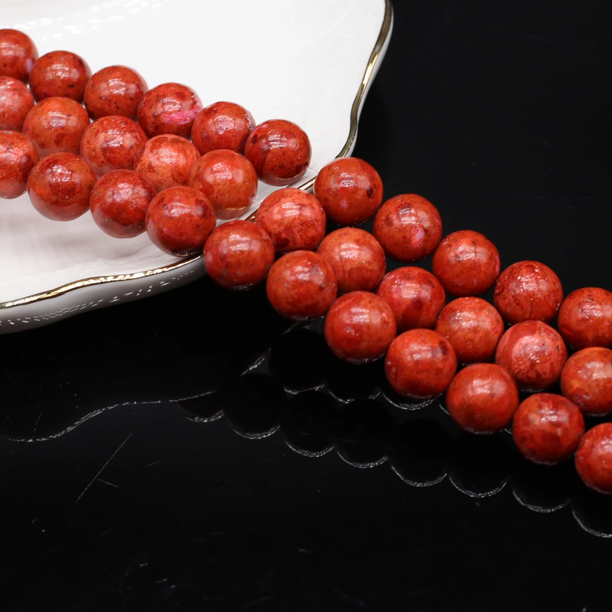 Natural Coral Bead Round Shape Red Coral Loose Spacer Beaded for Making DIY Jewerly Necklace Bracelet Accessories 10mm 12mm 14mm