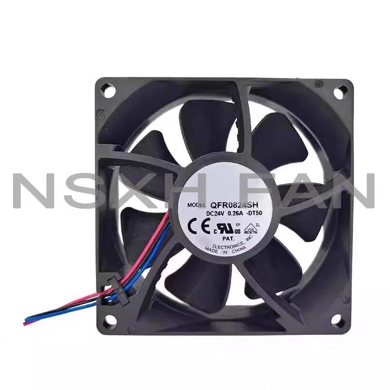 Ventilador de Refrigeração do Chassis do Computador, Conversor de Freqüência, QFR0824SH, 8025, 24V, 0.26A, 8cm, 80x80x25mm, Novo