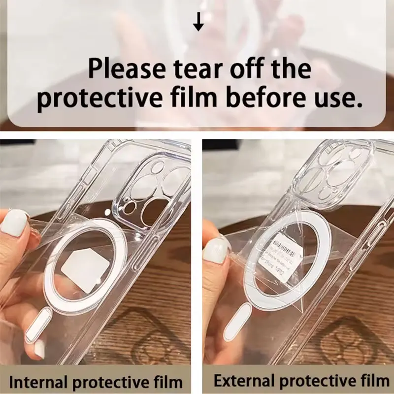 Funda magnética transparente para iPhone 17 16 15 14 13 12 11 Pro Xs Max Air Mini 7 8 Plus X XR 16e SE 2020 2022, antigolpes 6