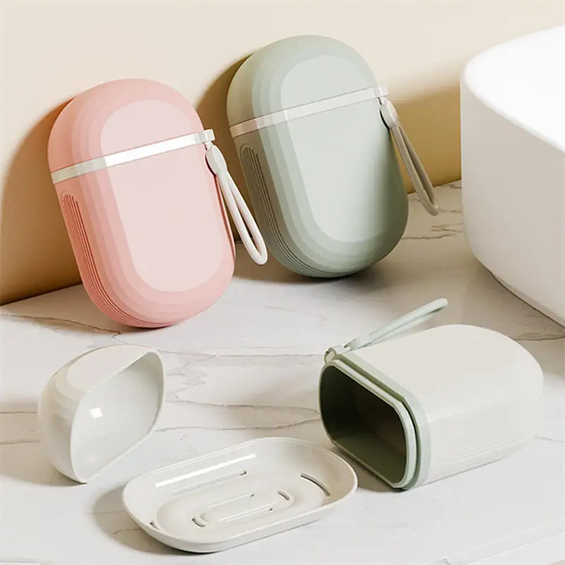 Soap Dish Portable Sealed Waterproof Travel Box Holder Container With Lid Strong Sealing Organizer For Traveling