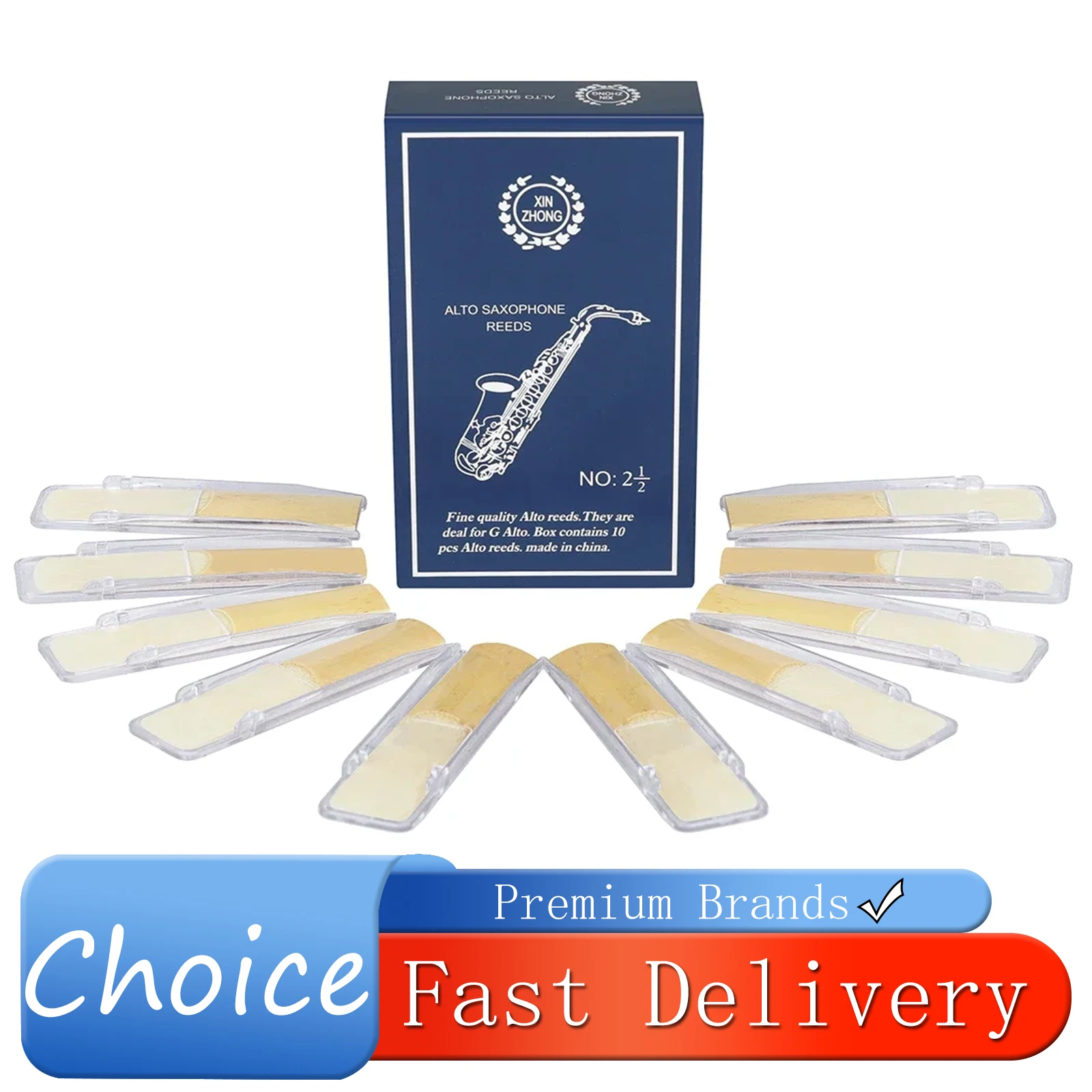 SLADE 10 Pcs/Set 2.5 Soprano/Alto/Tenor/Clarinet B Flat Saxophone Reeds Clarinet Reed Woodwind Instruments Accessories &Parts