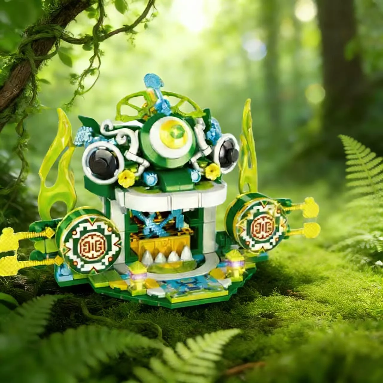 Creatieve boerderijgebouwscène stapelblokken, windmolens + dierenvormen, zeer gedetailleerd bouwmodel, verzamelbaar ornament