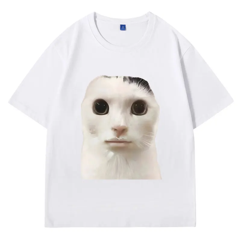 Goofy Ahh Cat Cute Funny Meme Graphic T Shirt Summer 100% Cotton O-Neck Oversized T-shirt Tops Men Women's Short Sleeve Tshirts