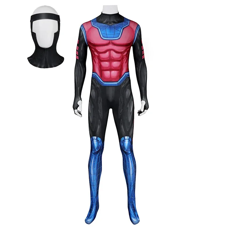 

Gambit Remy Etienne LeBeau Cosplay Jumpsuit Mask XMEN 97 Cosplay Costume Zentai Suit Superhero Halloween Party Bodysuit
