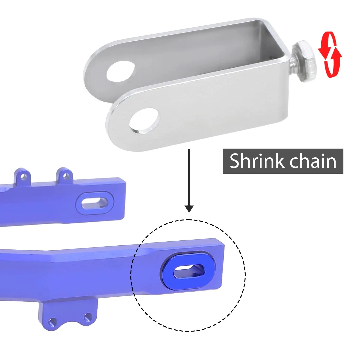 Aluminium kettingelasticiteit regelset voor LOSI 1/4 Promoto-MX RC motorfiets upgrade-onderdelen