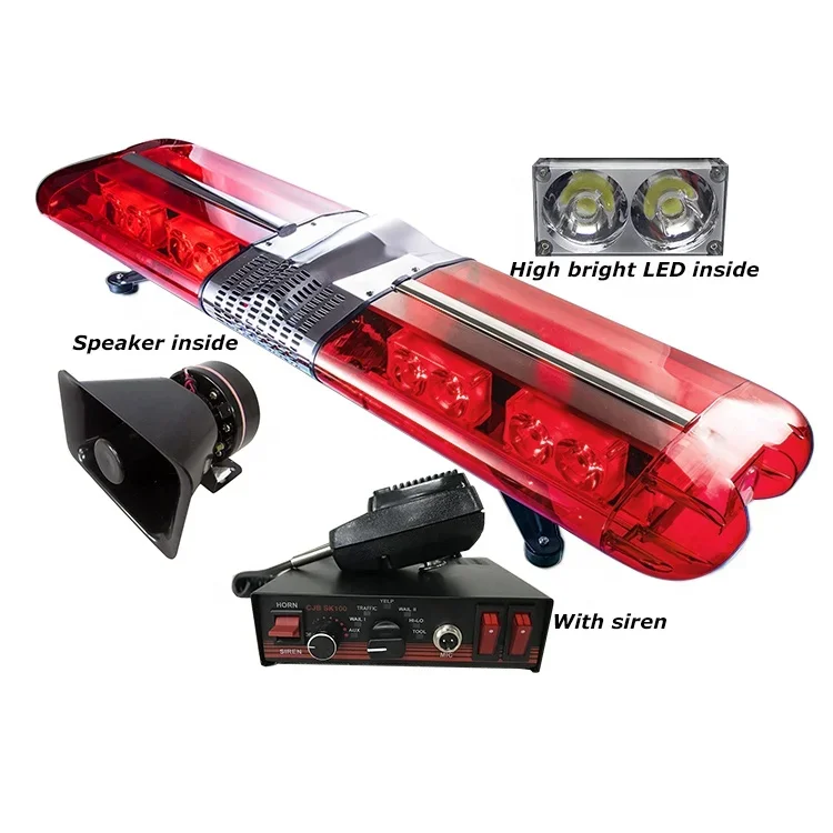

Full Size Dc12v Led Ambulance Emergency Rotating Light bar with Siren Speaker