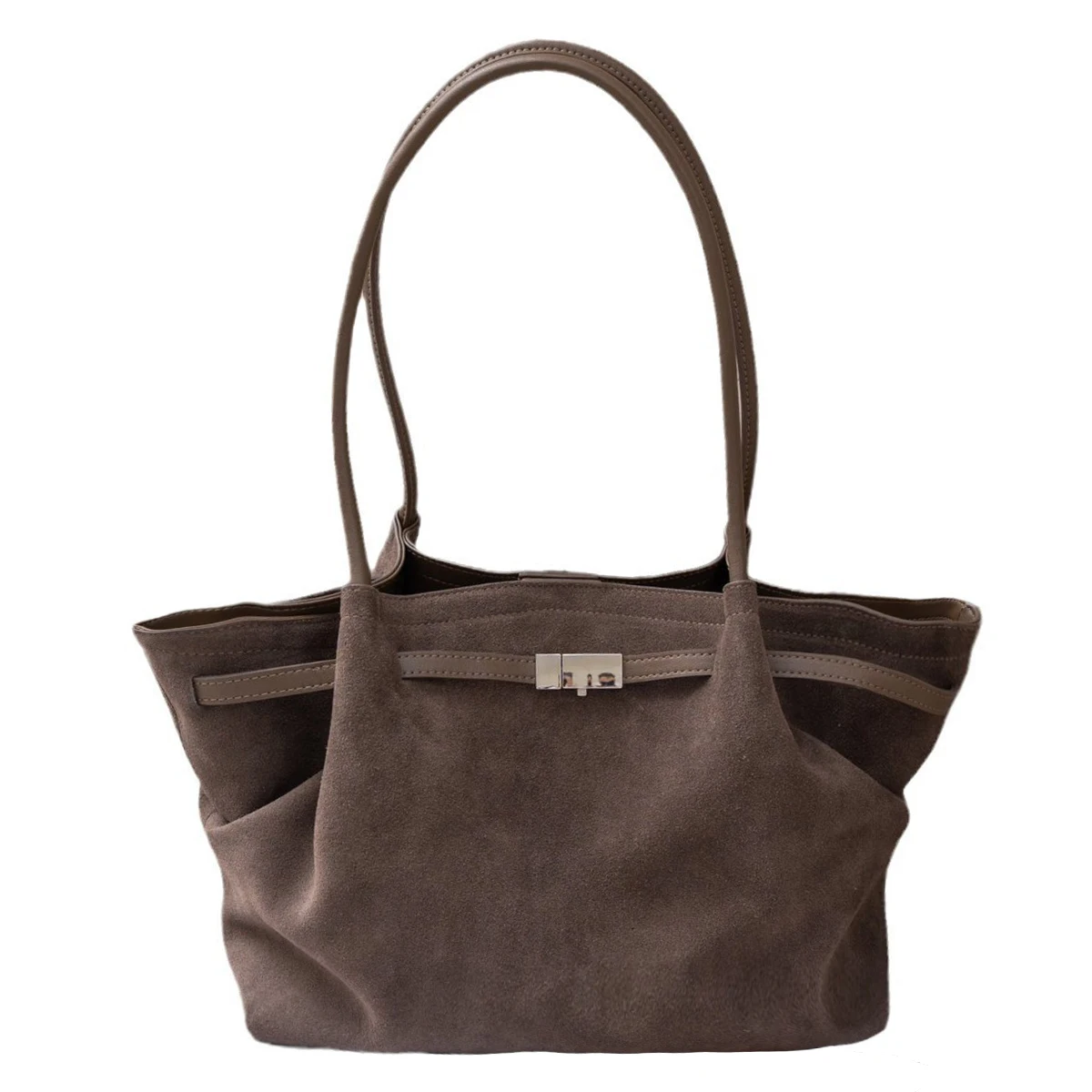 

Women's Shoulder Bag Suede Cow Leather Large Fashion Luxruy Designer Brand Ladies Handbags for Daily Commuting and Travel Wear