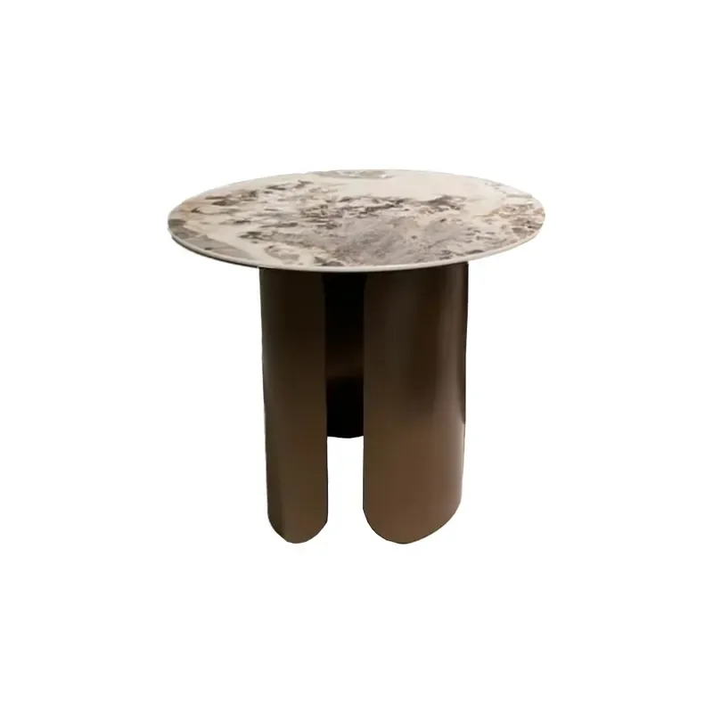 Zagreb High Quality Round Side Table With Marble Top Metal Legs Hotel Furniture for Living Room & Farmhouse Made in Vietnam