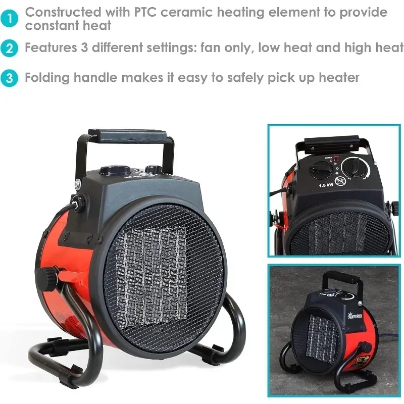 Portable Industrial Electric Heater Thermostat Air Heater Indoor Use Fast Heating 3-speed Adjustment Overheating Protection