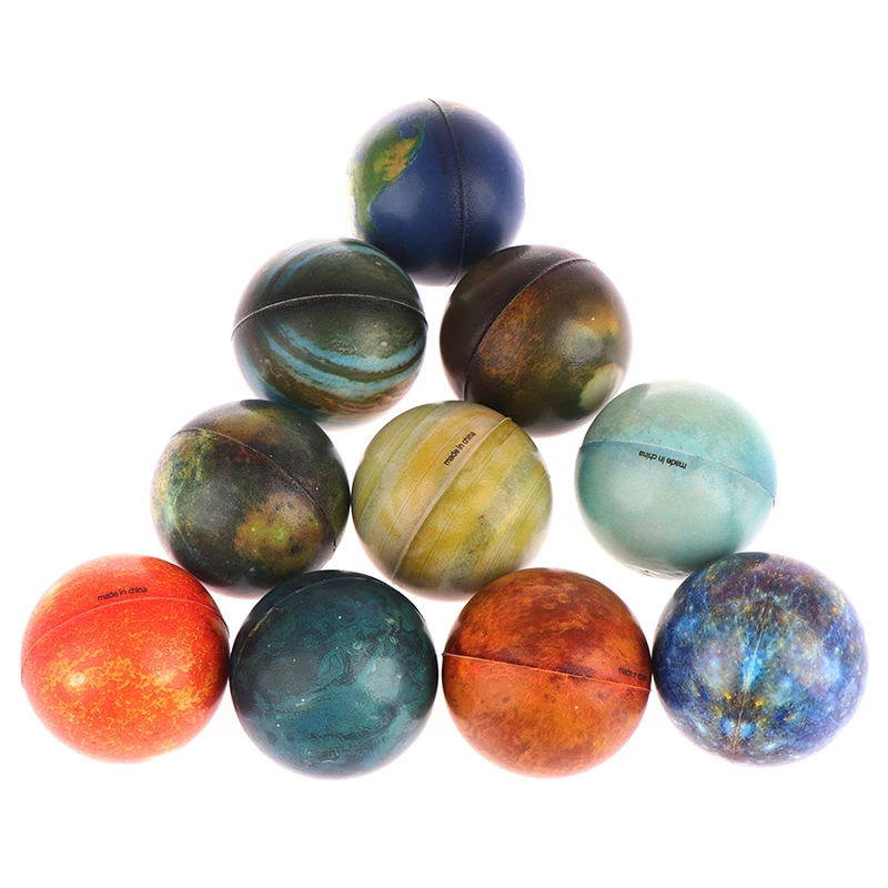 1개 랜덤 태양계 행성 탄성 고무공 야외 목욕 장난감 어린이 스포츠 게임 스트레스 해소