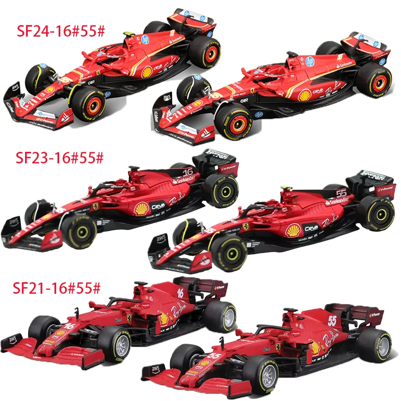 Bburago 1:43 2023 Ferrari SF21 SF23 SF24 #16 #55 Alloy Car Die Cast Cars Model Toys Collection Racing For Adults