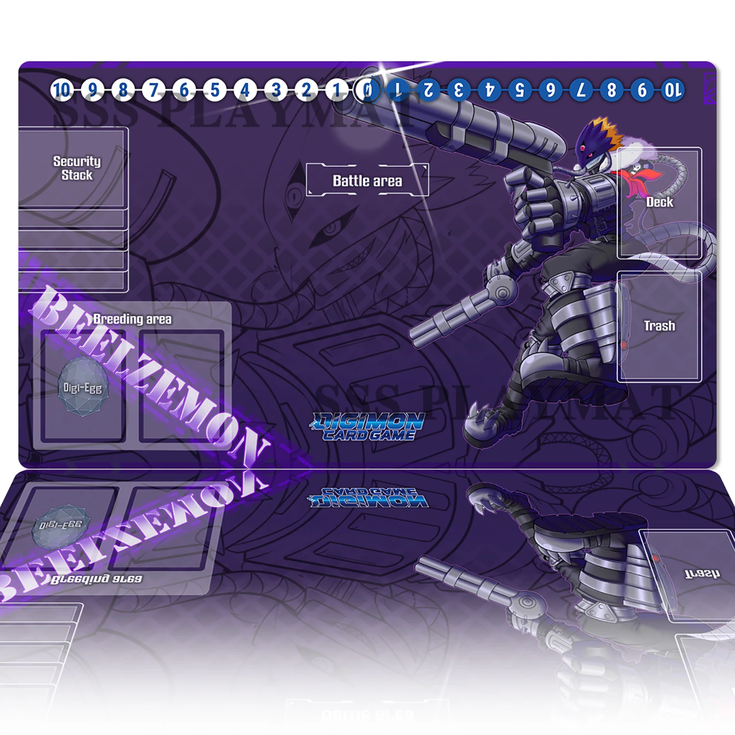 

Digimon Playmat Beelzebumon DTCG CCG Beelzemon Mat Trading Card Game Mat Board Game Pad Anime Rubber Gaming Mouse Pad Free Bag