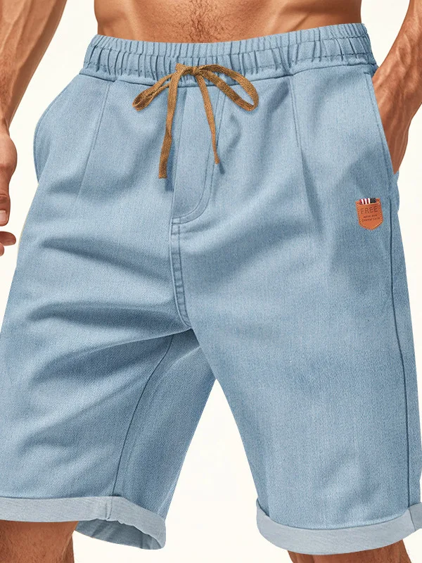 

Мужские летние джинсовые шорты: повседневные, свободные, прямого кроя, длиной до колена, универсальные, молодежные, однотонные, для отдыха