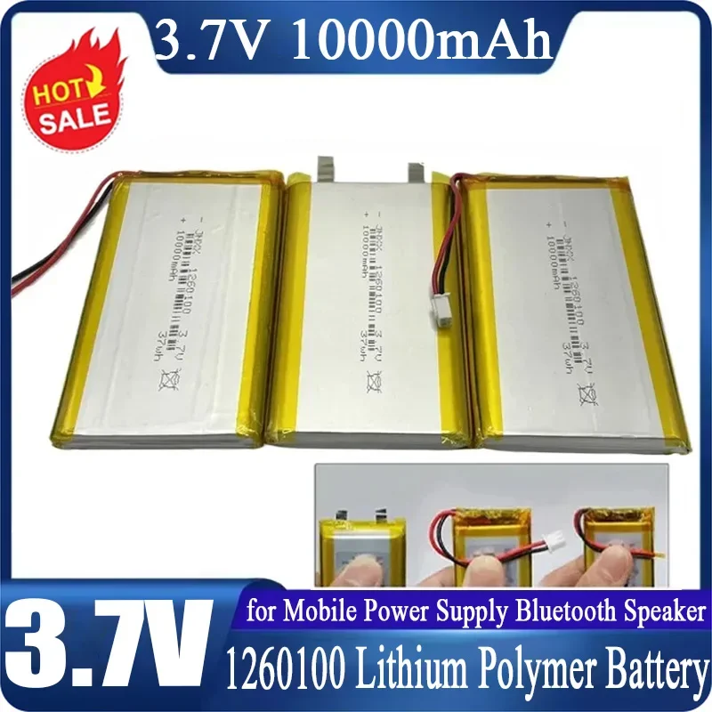 1260100 3.7V 10000mAh Real Capacity Lithium Polymer Battery Large Capacity for Mobile Power Supply Bluetooth Speaker Tablet PC