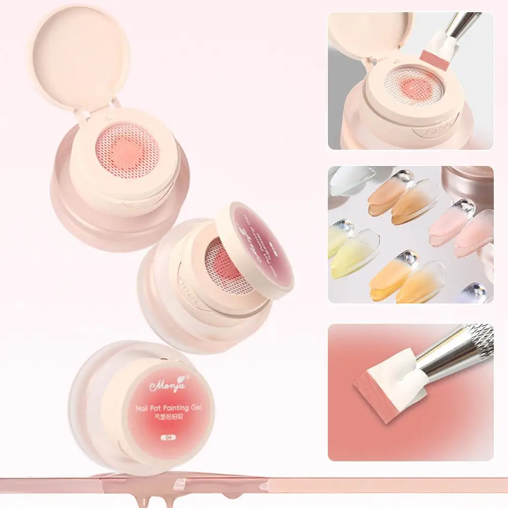 1pc almofada preta gradiente pintura gel preto ombre tapinhas gel polonês uv/led blush florescendo aura manicure gel unha polonês ferramentas