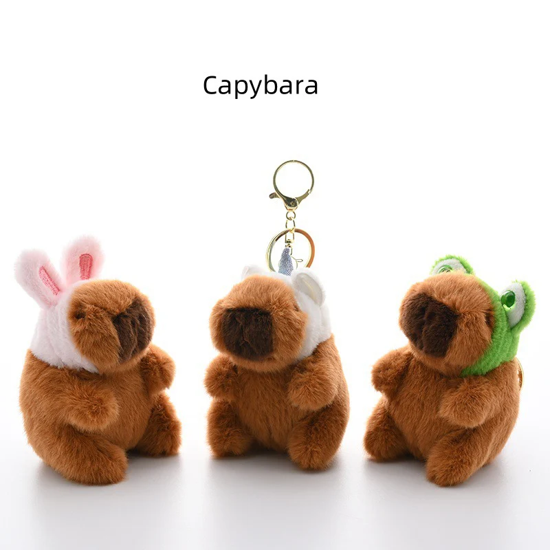 

Soft Capybara Plush Toy Keychain Cute Backpack Pendant Kawaii Cartoon Dopamine Stuffed Animal Doll Cozy Decor Teen Girls Gift