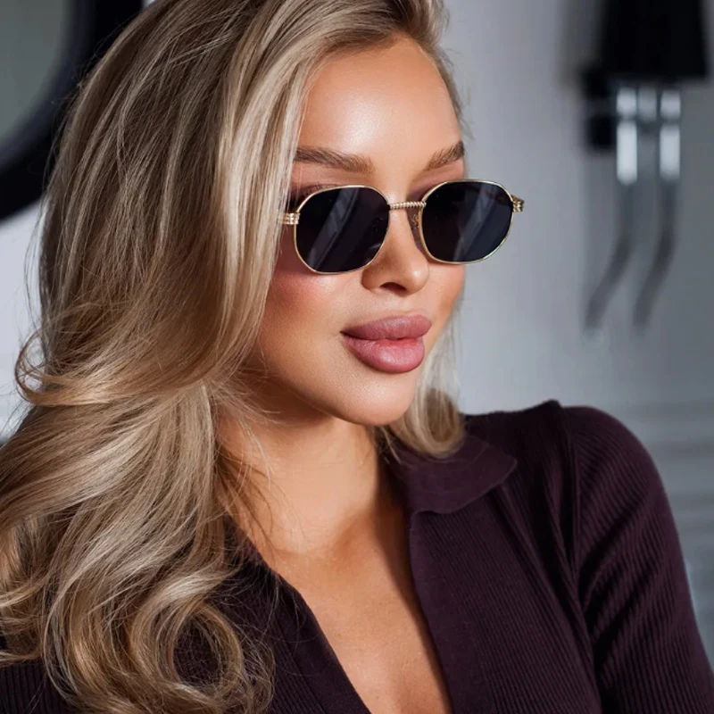 1/2/3 stücke Mode Punk Platz Metall Sonnenbrille Frauen Männer Vintage Kleine Rahmen Sonnenbrille Weibliche Klassische Schwarz gold Brillen UV400