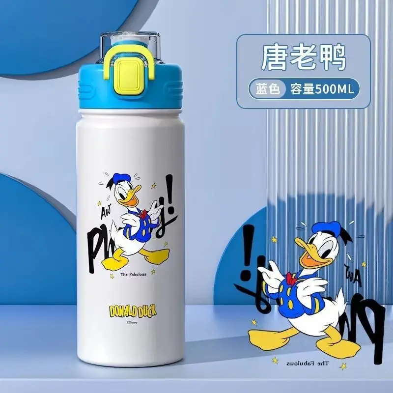 Disney Lotso Mickey Donald duck Elsa Cartoon Cute Children's Thermos Cup Creative Anime Movie Character Student Sippy Cup Gift