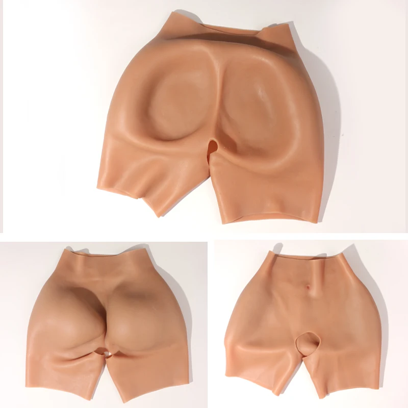 LERVANLA Silicone Butt Hip Enhancement Women Open Crotch Pants Artificial Hip Shaper Padded Cosplay African Woman Plus Size Wear