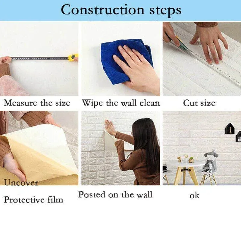Adhesivo de pared 3D 70cm * 10m DIY espuma autoadhesiva pared de ladrillo suave habitación decorativa para el hogar