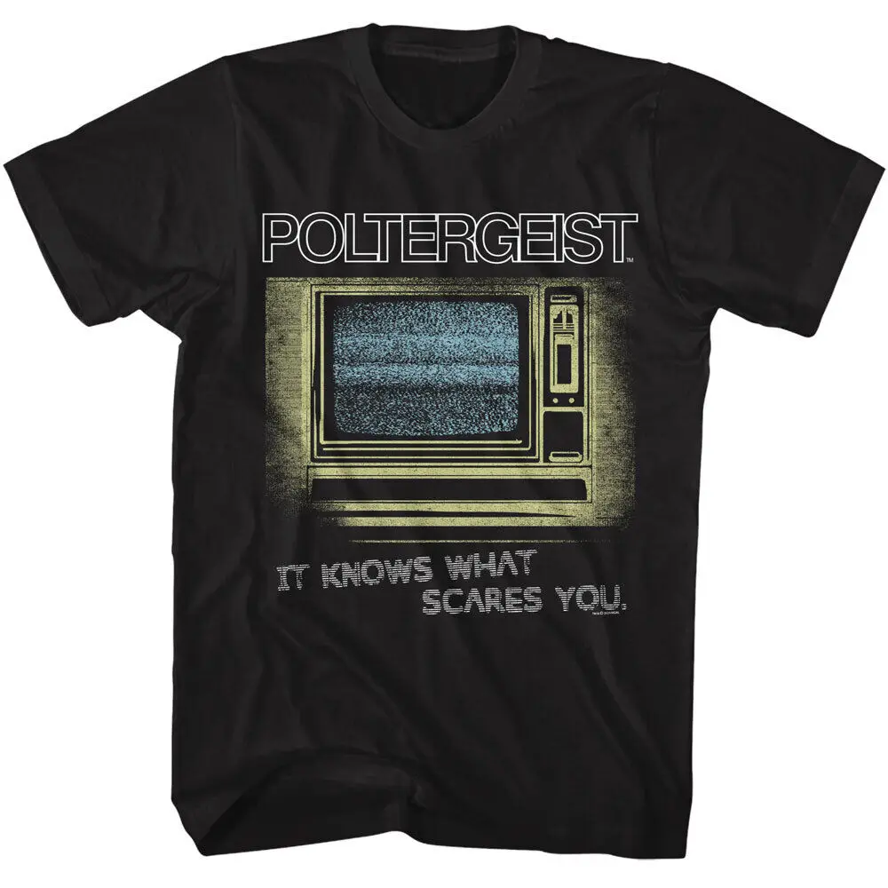 Poltergeist Horror Movie Console TV It Knows What Scares You Men's T Shirt