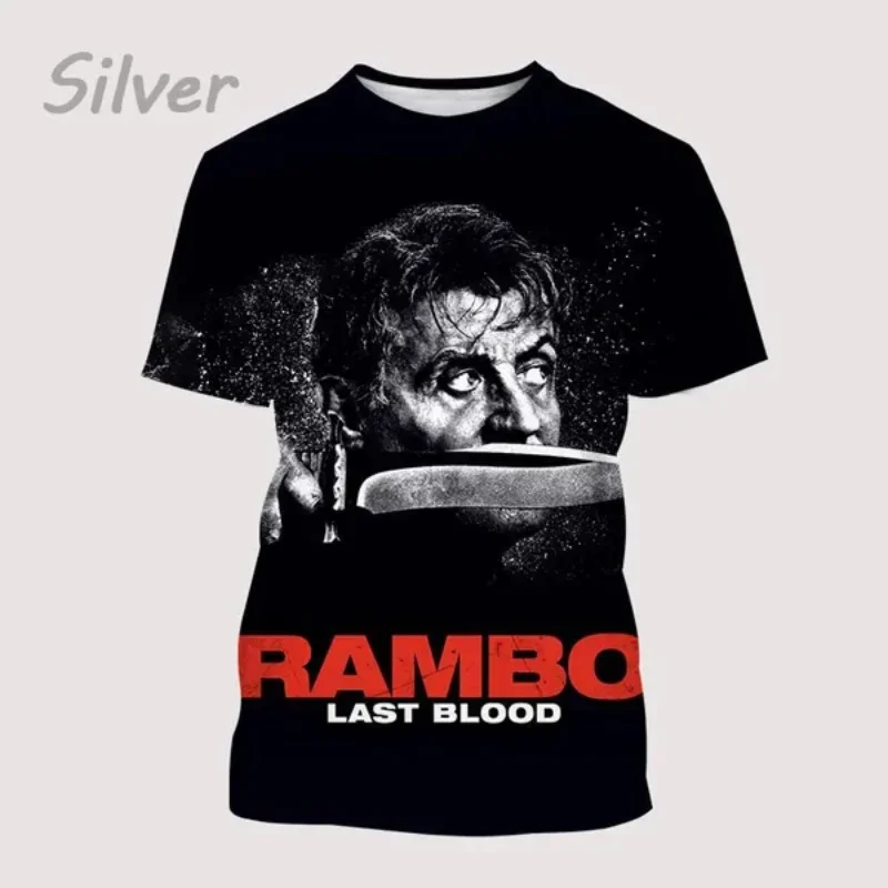 Fashion Men Clothing Action Movie RAMBO 3D Print T-shirt Personality Hip Hop Unisex Oversized T Shirt Harajuku Streetwear Tops