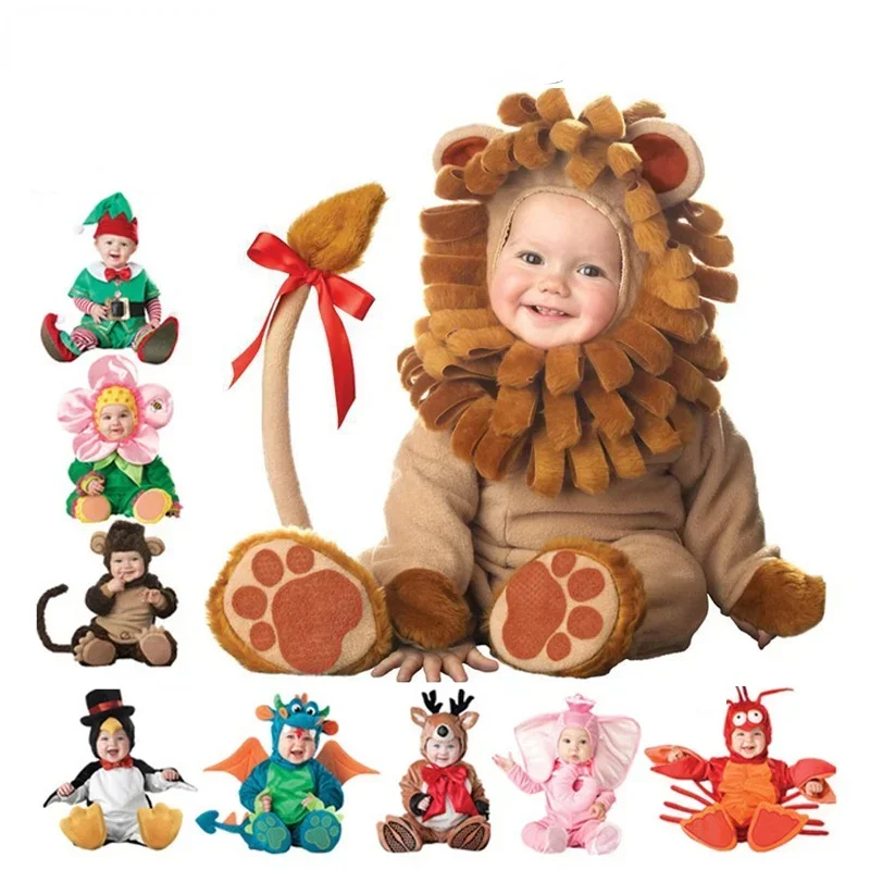 Baby Rompers Clothes Carnival Christmas Elf Halloween Costume Kids Baby Christmas Purim Animals Dress-up  Kids Costume