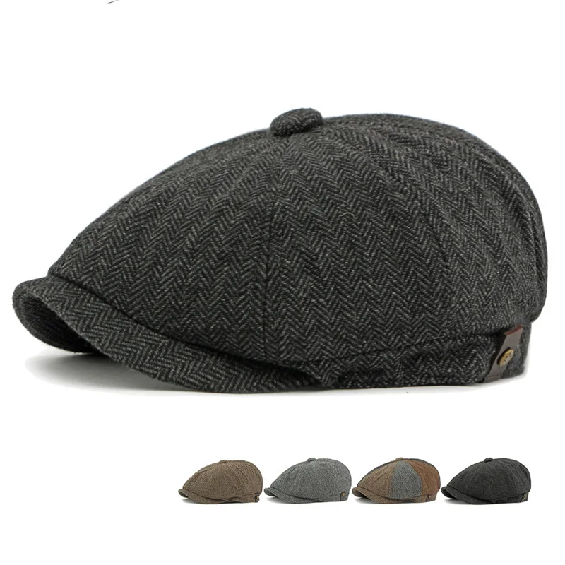 Men Casual Peaky Blinders hat Spring Autumn Retro Beret Hats Wild Casual Hats Unisex Wild Octagonal Cap girl Newsboy English hat