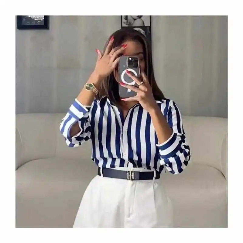 

Faion Роскошная женская длинная све irt с текстурным принтом, весенняя деловая повседневная хлопковая внутренняя одежда, универсальная китайская марка