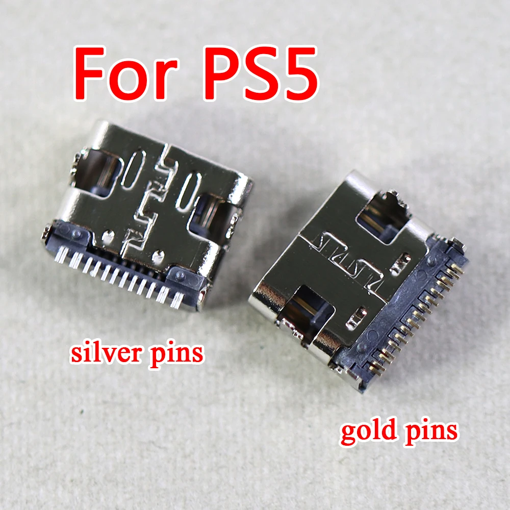 2 قطعة V1.0 2.0 3.0 الأصلي OEM الذهب الشظية المقبس نوع C شاحن يو اس بي ميناء المقبس وصلة مرفاع لسوني PS5 تحكم V2 V3