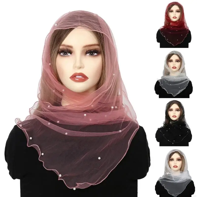 

49MF Элегантные хиджаб -вуали кружев