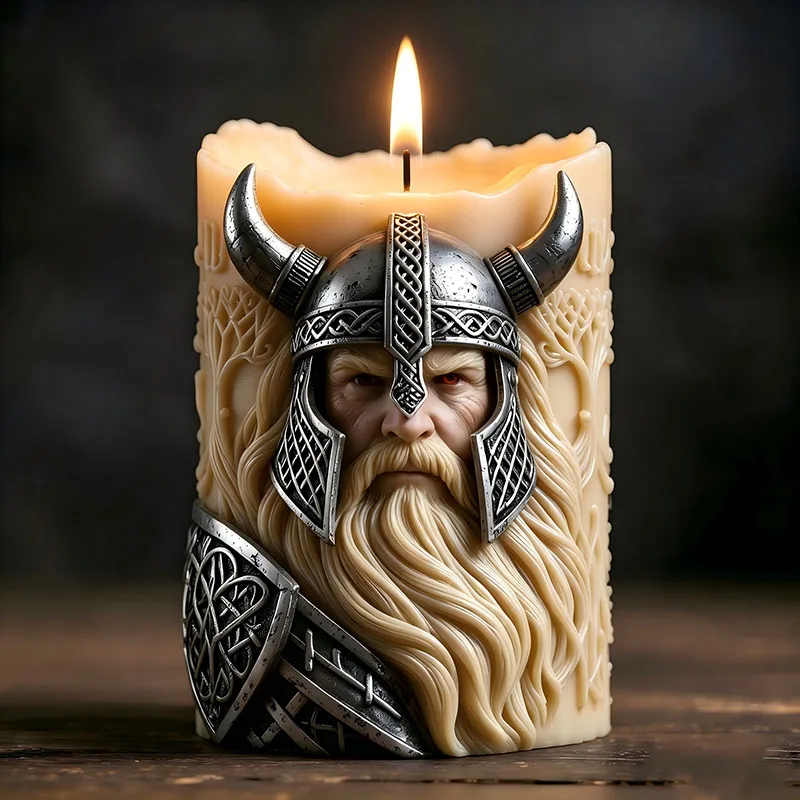 Wikinger-Kriegerhelm Silikonform für Duftkerzen, Nordische Mythologie Themenkerzen Harz-Ornamente DIY Silikonform