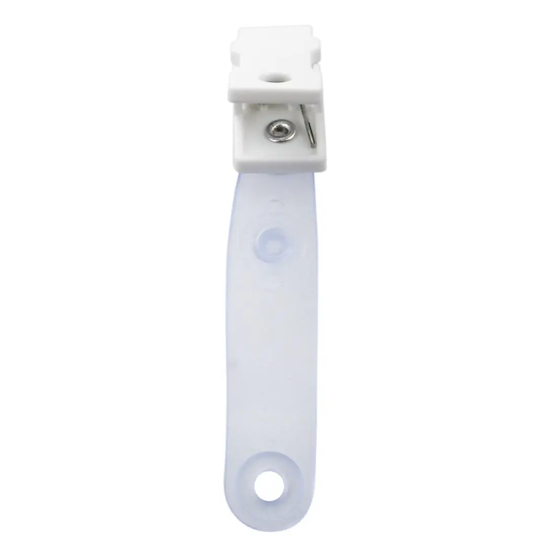 20 Pcs Plastic ID Card Name Tag Holder Badge Strap Clip White Clear