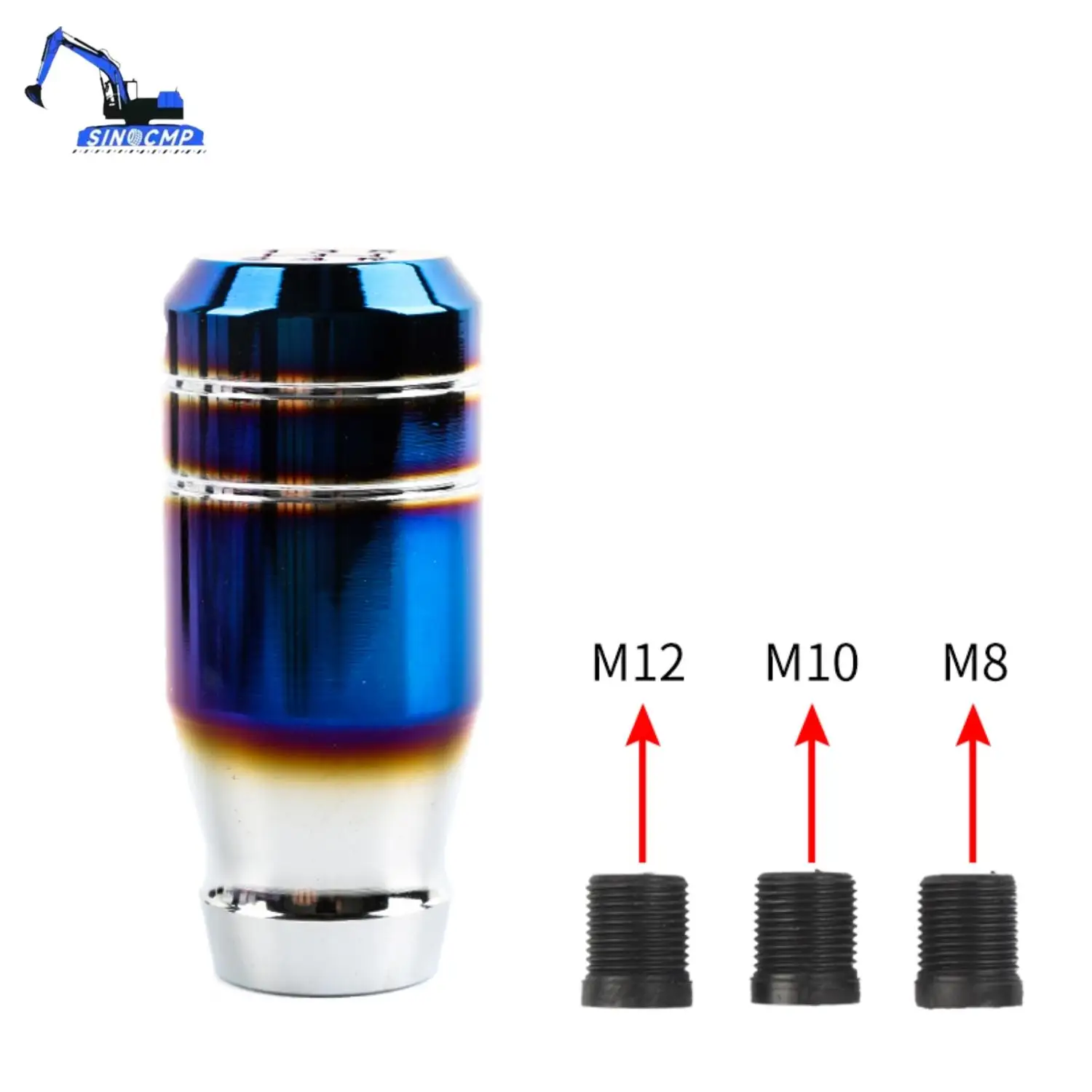 

1PC Universal Car Aluminum Gear Shift Knob Blue w/ 3 Thread Adapters M8 M10 M12 Manual Shifter Gear Head Direct Replacement