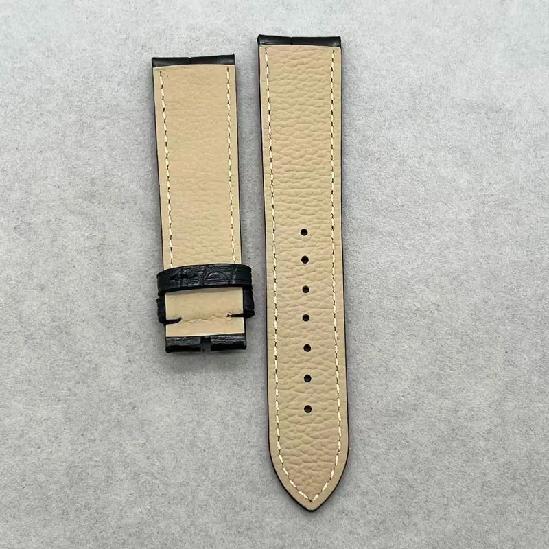 Handmade Custom Universal Alligator Watchbands 14mm~24mm Flat Interface Crocodile Skin Strap Calfskin Lining Watch Accessories
