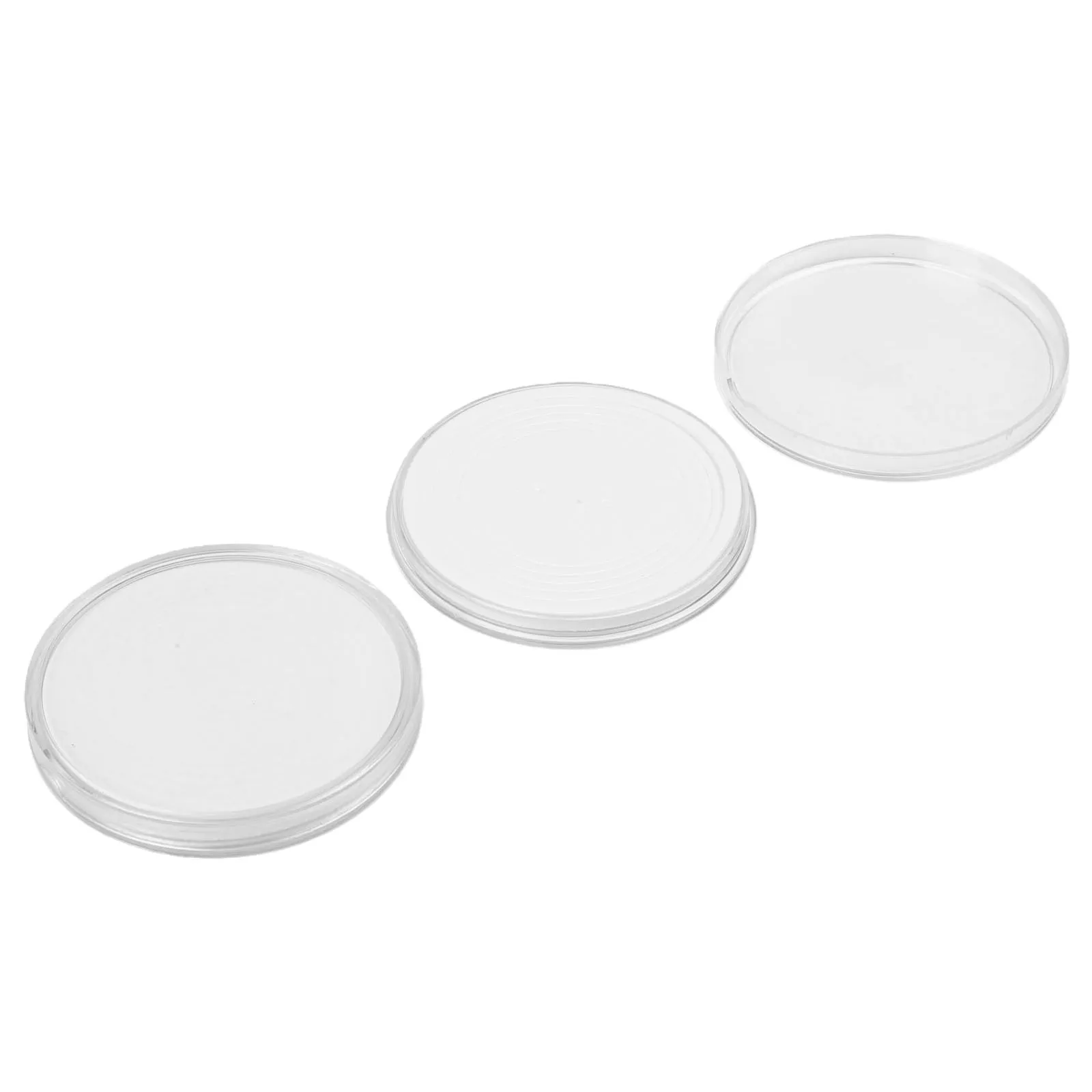 Transparent 70mm Coin Capsules 10 Piece Pack for Coin Collectors Featuring Five Sets of Graduated Inner Ring Gasket Sizes