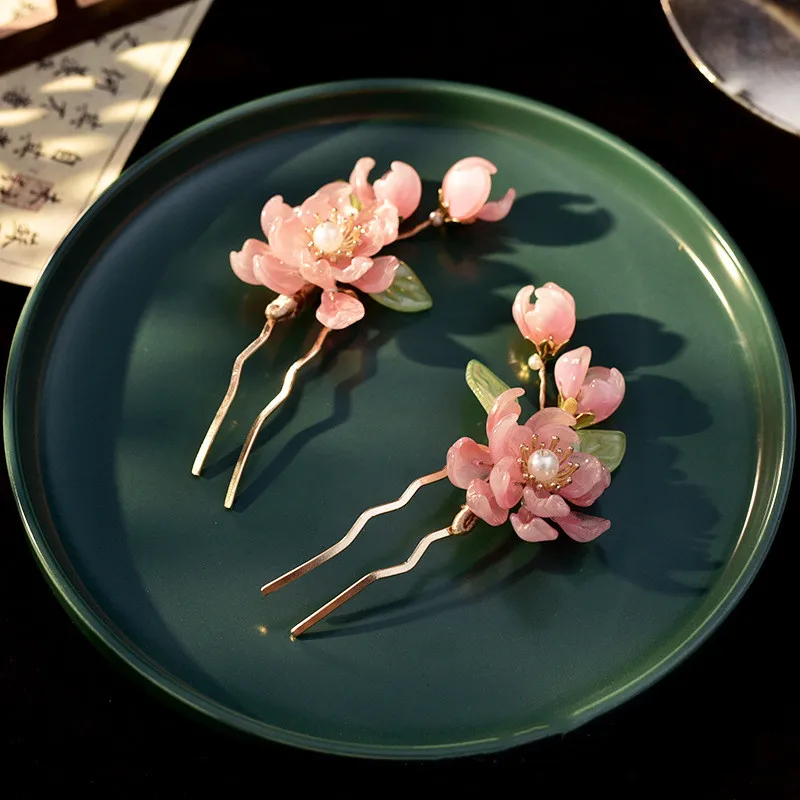 

Vintage Chinese Metal Hairpin Women's Classical Flower Hairpin Elegant Temperament Hair Sticks Forks Hanfu Hair Accessories