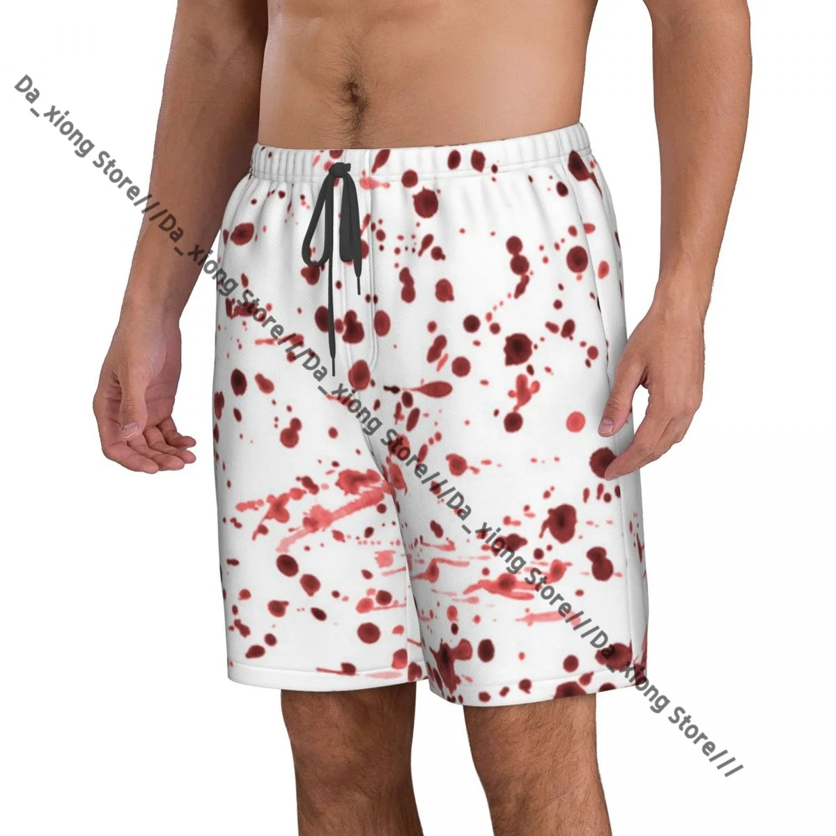 Men Beach Short Quick-drying Swimming Trunk Watercolor Splashes Background Swimwear Swimsuit Bathing Shorts