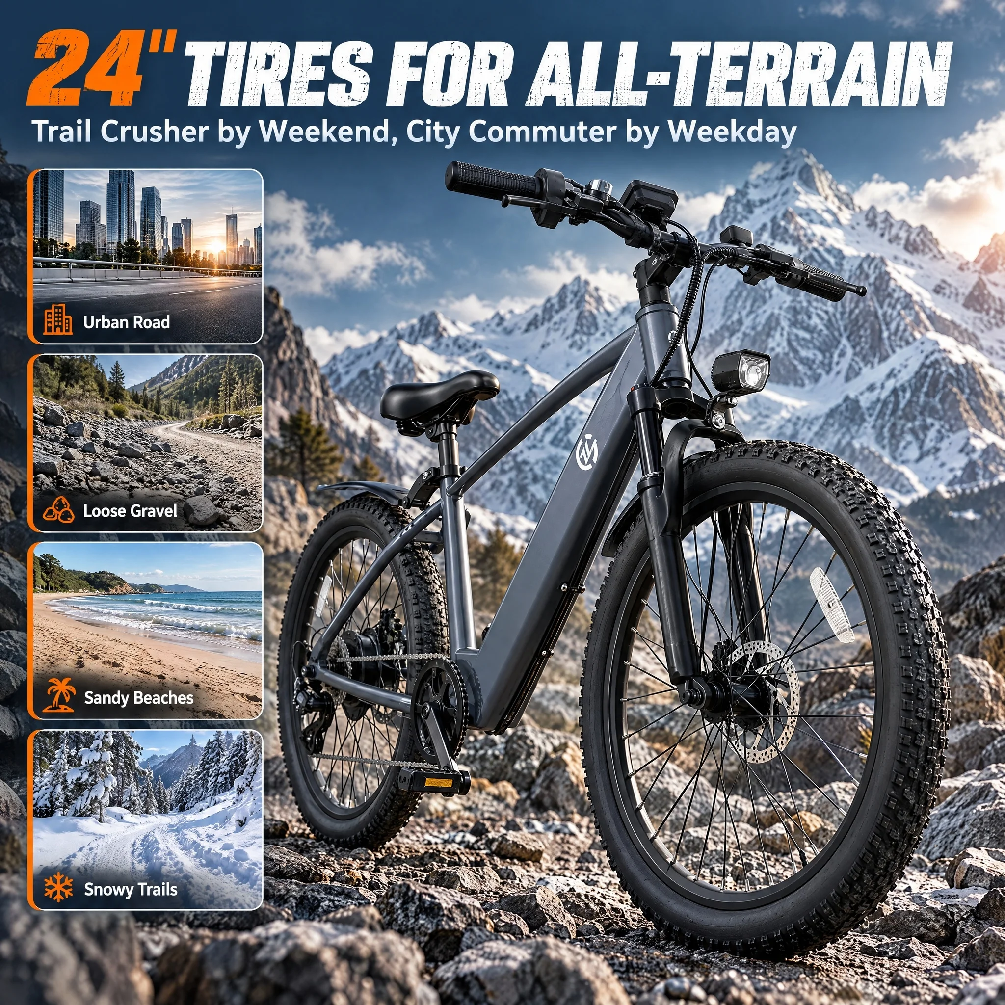 Premium Off Road Electric Bike for Adults, 48V 10.4Ah Removable Battery Easy to Take Inside for Charging, Shock-Absorbing Front Fork Reduces Impact on Bumpy Trails, 330LBS Weight Capacity, Robust Steel Frame, Top Holiday Pick for Adventure Riders - view 6