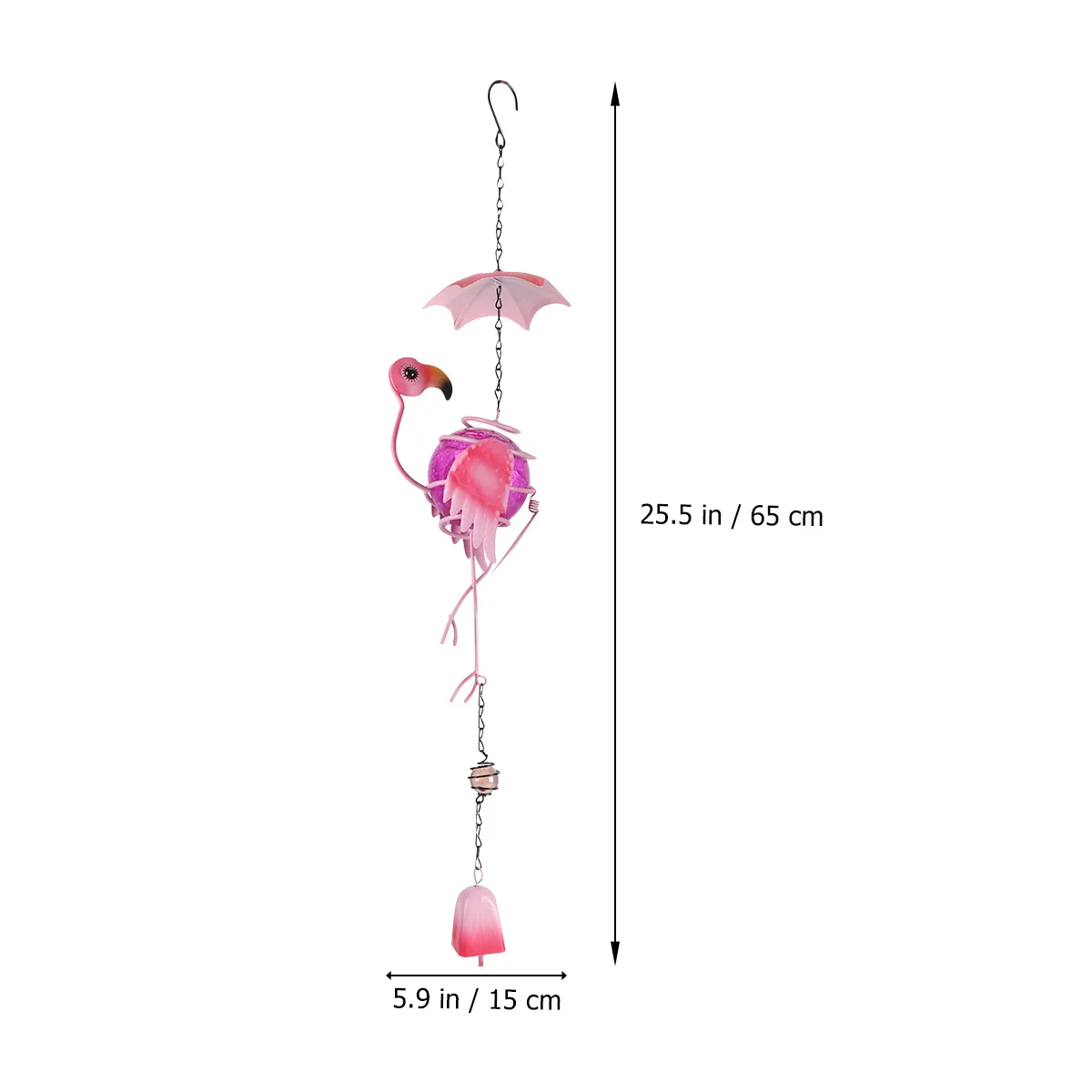 فلامنغو معلقة زخرفة ثلاثية الأبعاد كرة زجاجية الحديد الحرفية حديقة الديكور الإبداعية الحيوان الرياح الرنين ديكور المنزل جدار قلادة #4