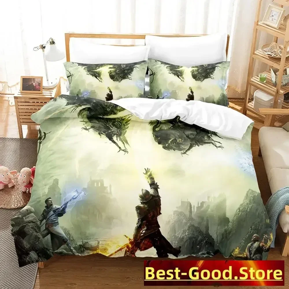 

2023 Dragon Age Dreadwolf Bedding set Printed Duvet Cover Pillowcase Single Double Queen Super King Size Sets