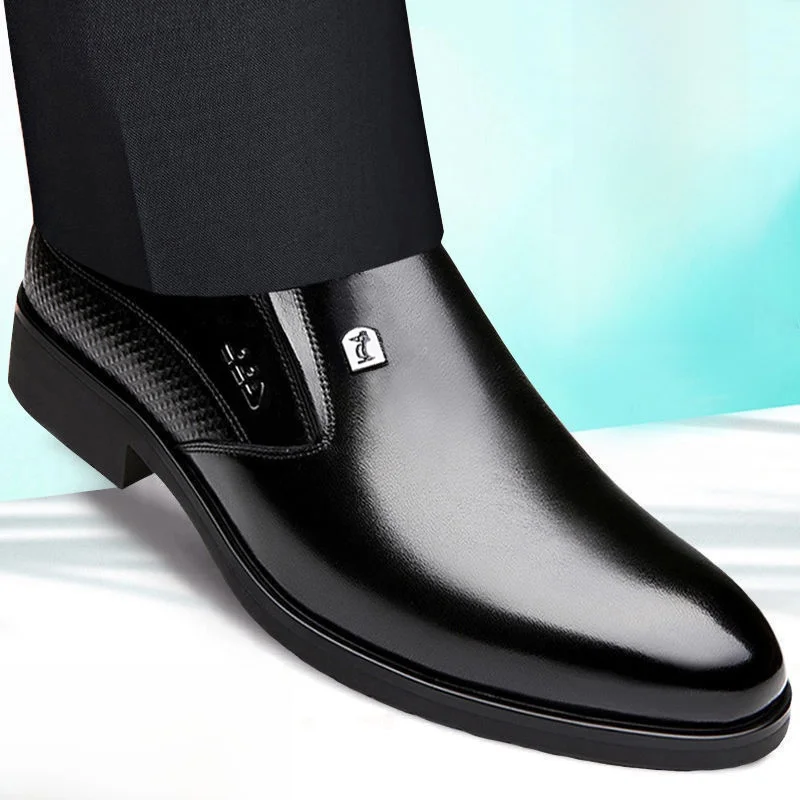 

Busin Casual Men's oes Genuine Leather Breathable Formal Loers Anti-slip Dad oes Woodpeer Brand Comfortable Slip-On