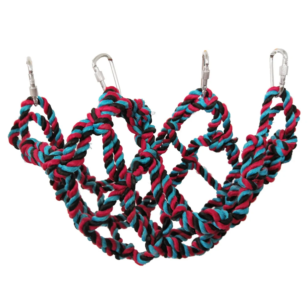 

Colored Woven Climbing Net 32x25x1cm Polyester Hamster Squirrel Cotton Rope Hammock Nest Animal Toy Play Exercise