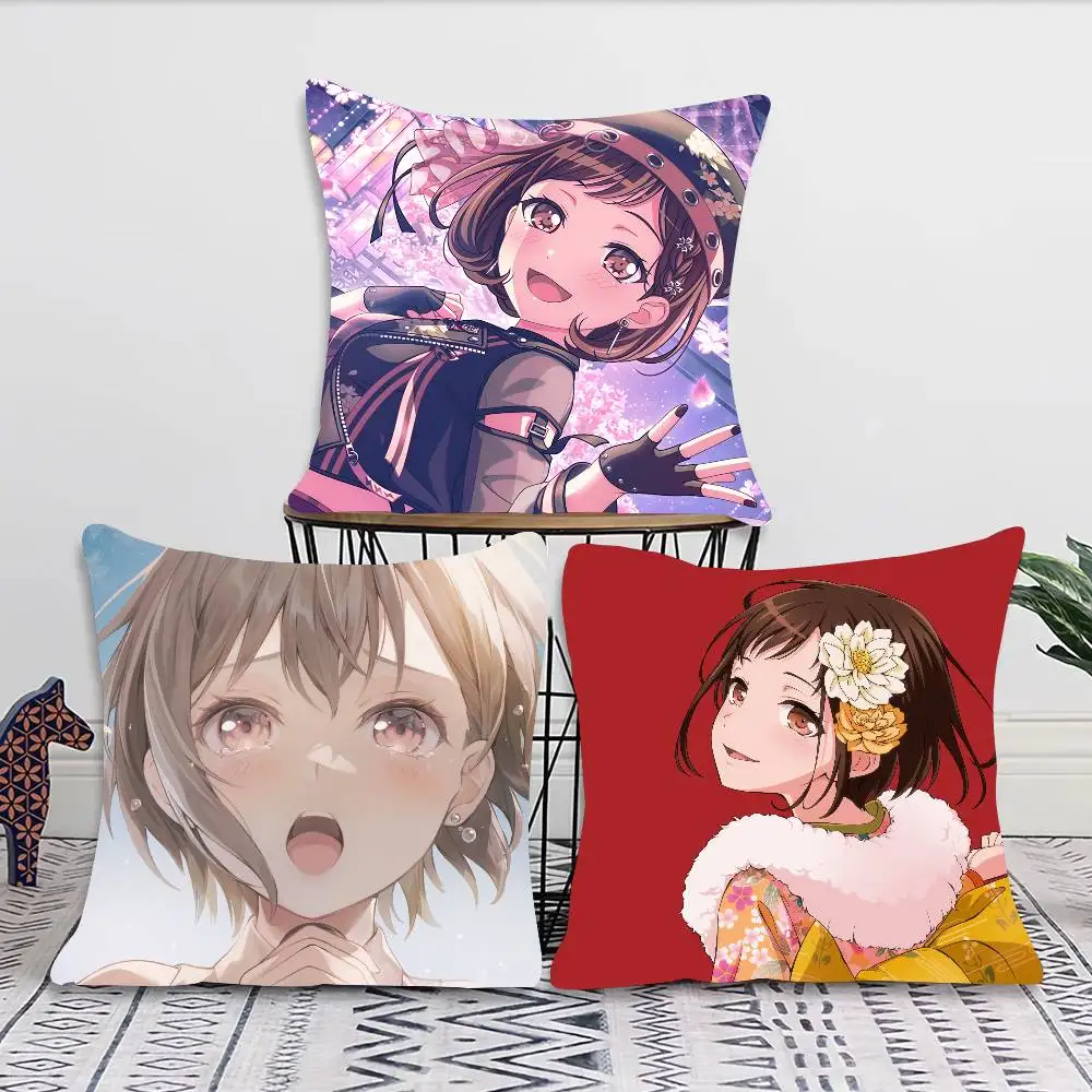 Tsugumi Hazawa Anime B-BanG Dream Pillow Case Fashion Square Pillowcase Bedroom Sofa Room Ins Decoration Leisure