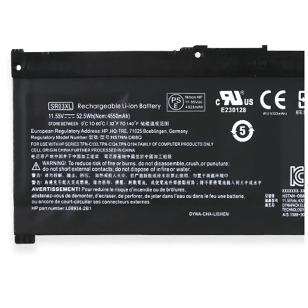Imagem -03 - Bateria para hp 15-cx Sr03xl 52.5wh 15-dc Tpn-q211 Tpn-q194 Q193 Tpn-c133 Tpn-c134 Hstnn-db8q L089342b1 L08855855 11.55v