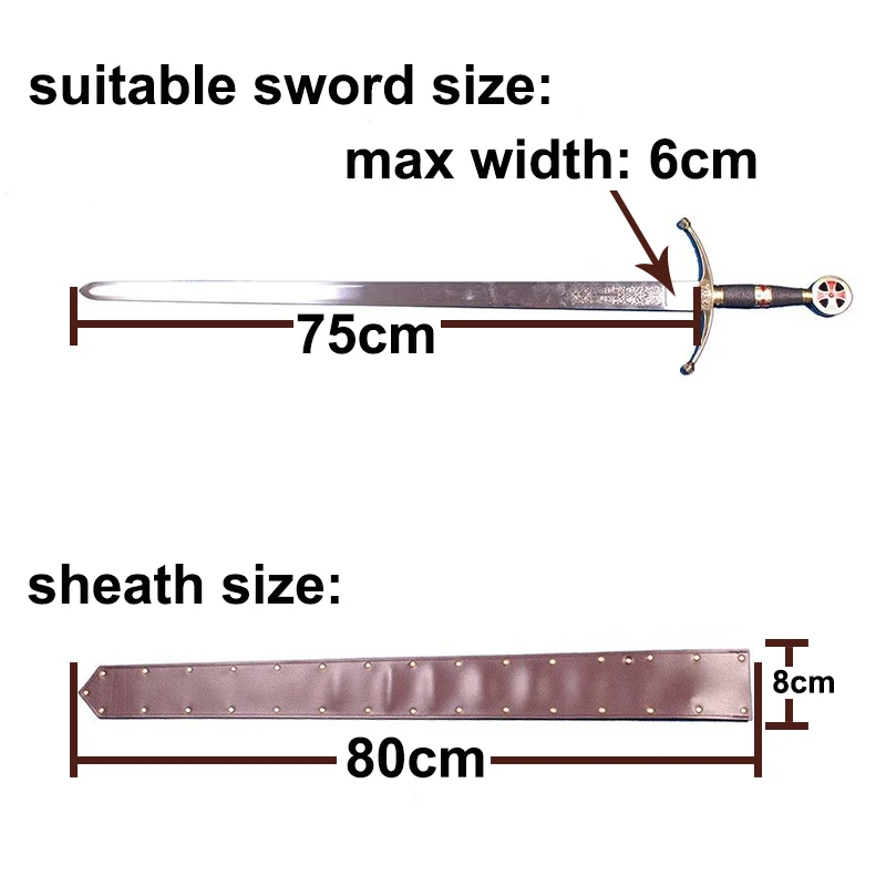 Medieval LARP Sword Sheath PU Leather Belt Holster Men Viking Pirate Knight Warrior Weapon Armor Cosplay Accessory Rapier Holder