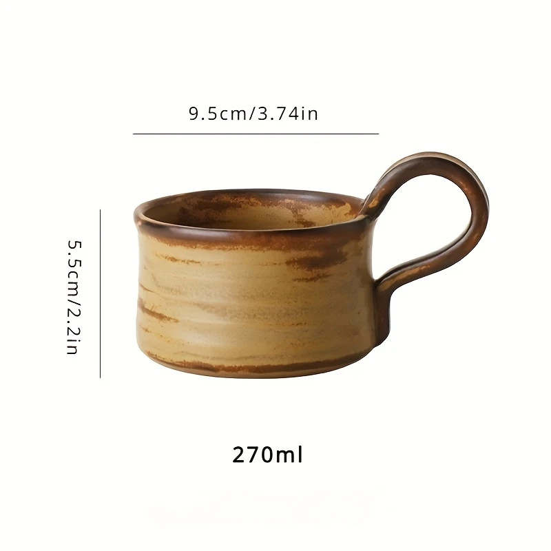 Imagem -03 - Xícara de Café de Cerâmica Japonesa com Orelha Pendurada Caneca de Grés Retro Alto Valor Café da Manhã Latte Leite Copo