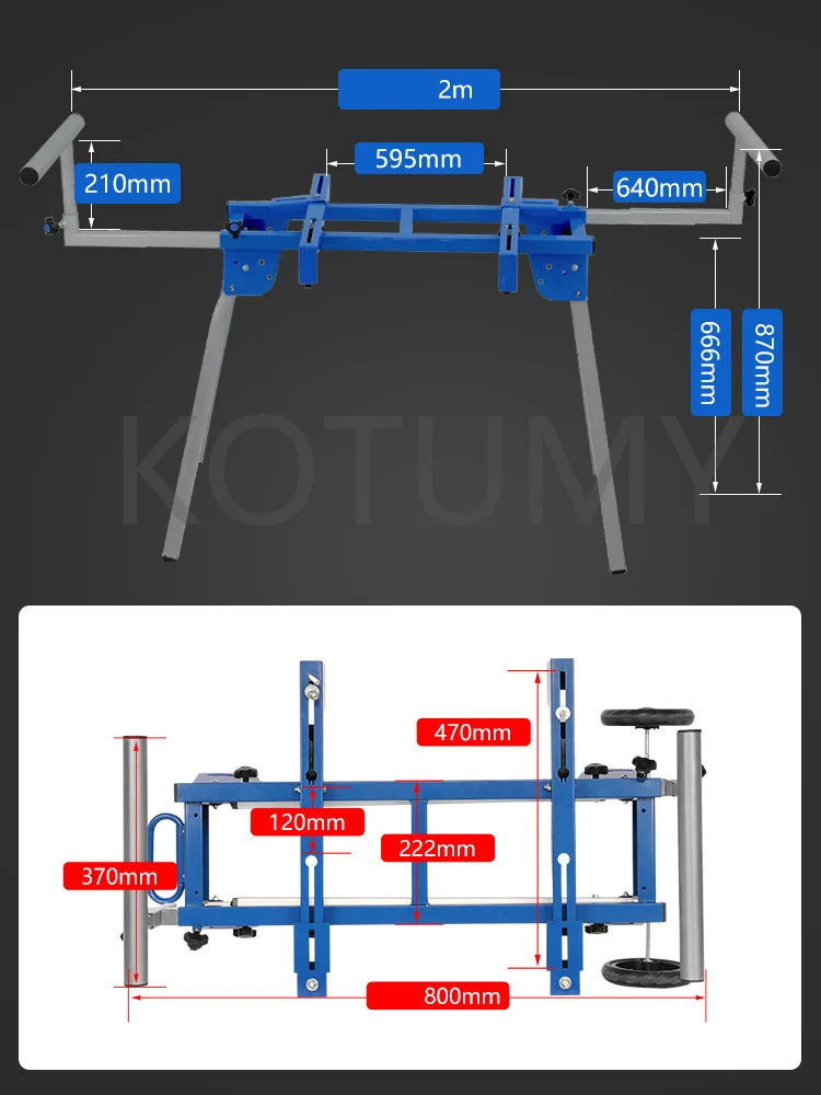 Multifunctional Workbench Woodworking Table Mobile Bracket Portable Aluminum Machine Miter Saw Cutting Machine Bracket